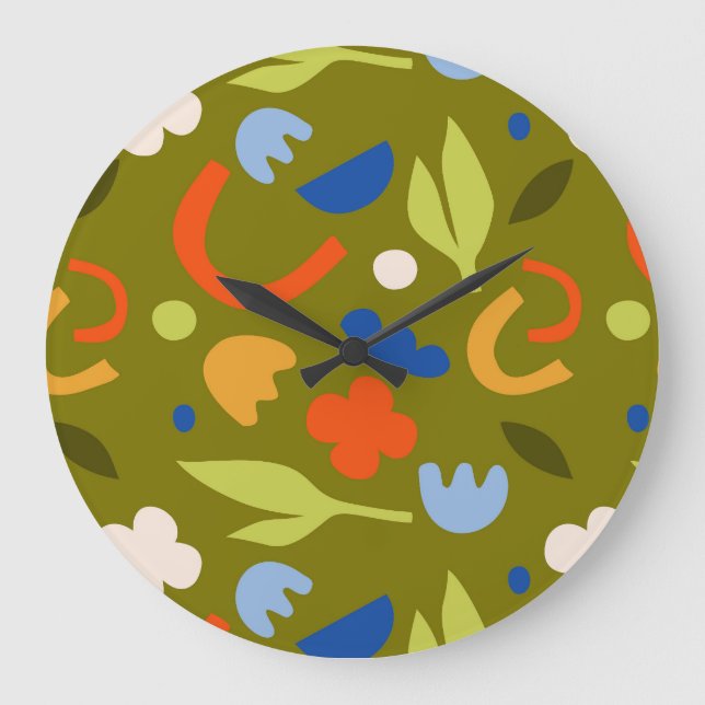 Olive Meadow Large Clock (Front)