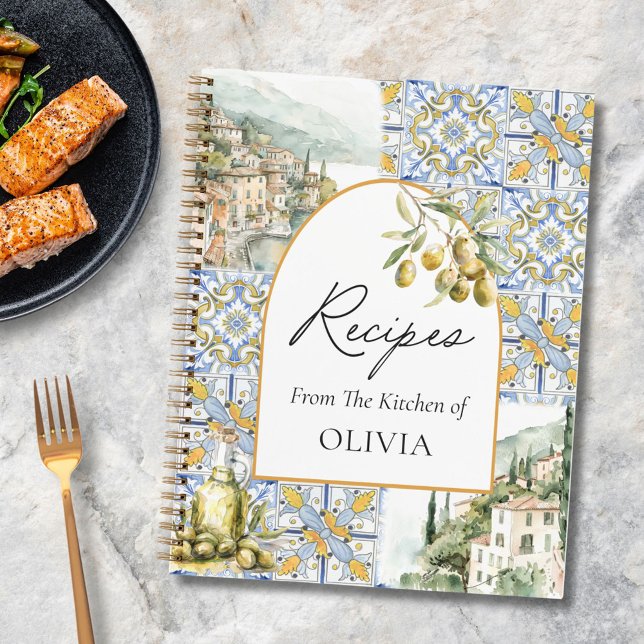 Olive Mediterranean Tile Patten Recipe Book (In situ)