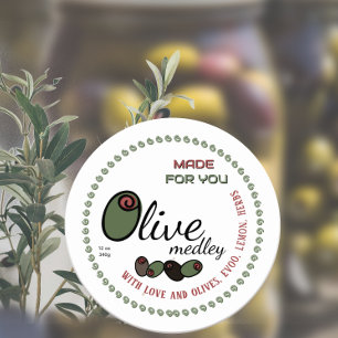 Olive Mix Farmers Market Made For You With Love Classic Round Sticker
