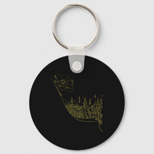 Olive Moomintroll Skiing Down Slope Winter Sports Key Ring
