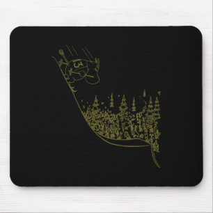 Olive Moomintroll Skiing Down Slope Winter Sports Mouse Pad
