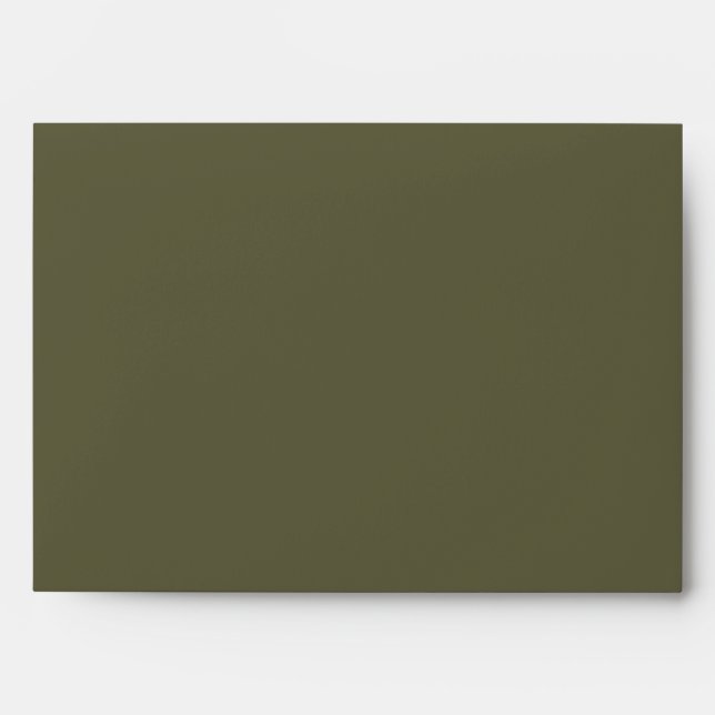 Olive Moss Matching Wedding Blank Plain Envelope (Front)