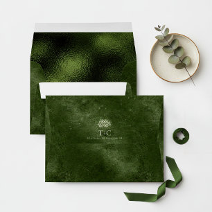Olive Oasis Dark Metallic Pattern Slate ID1324 Envelope