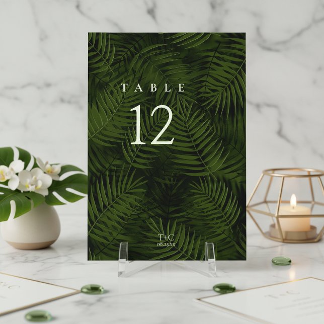 Olive Oasis Palms Pattern Table Number ID1324 (Creator Uploaded)
