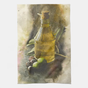 Olive Oil and Olives Tea Towel