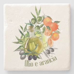 Olive oil and Orange: Stone Coaster