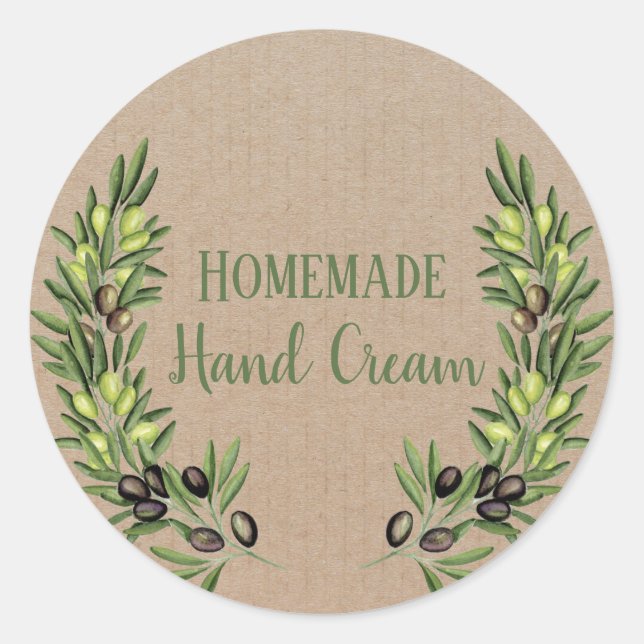 Olive Oil Bottle Rustic Vintage Wreath Craft Label (Front)