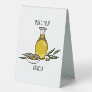 Olive oil cartoon illustration