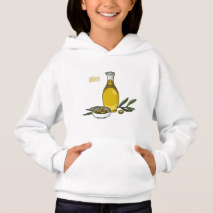 Olive oil cartoon illustration 
