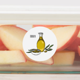 Olive oil cartoon illustration 