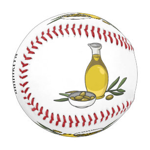 Olive oil cartoon illustration baseball