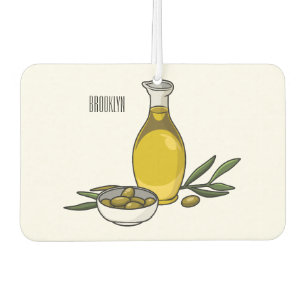 Olive oil cartoon illustration  car air freshener