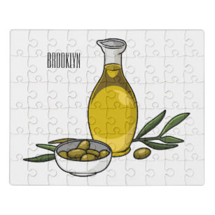 Olive oil cartoon illustration  jigsaw puzzle