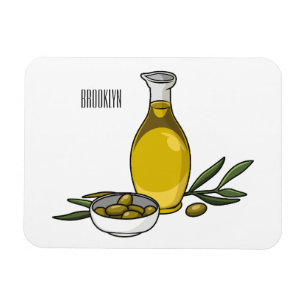 Olive oil cartoon illustration  magnet