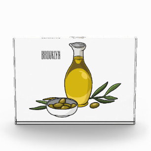 Olive oil cartoon illustration photo block
