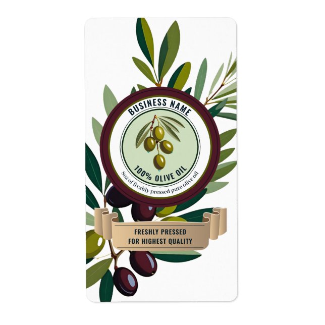 Olive Oil Label Templates (Front)