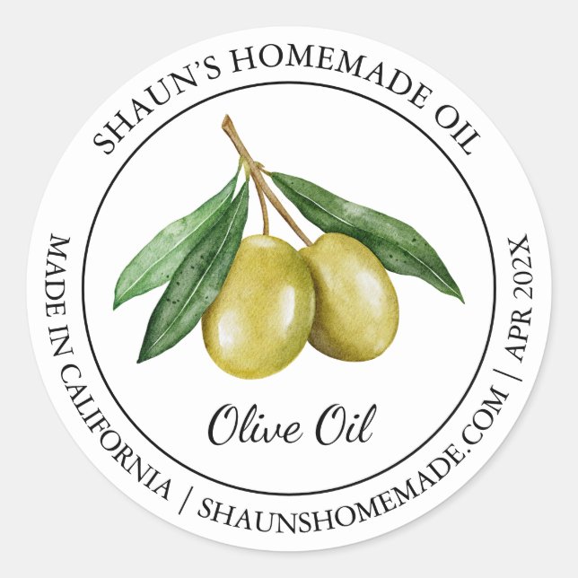 Olive oil Modern label (Front)