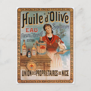Olive oil poster postcard