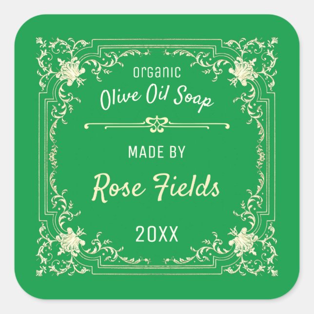 Olive Oil Soap Square Sticker (Front)