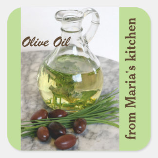 Olive oil with olives square sticker