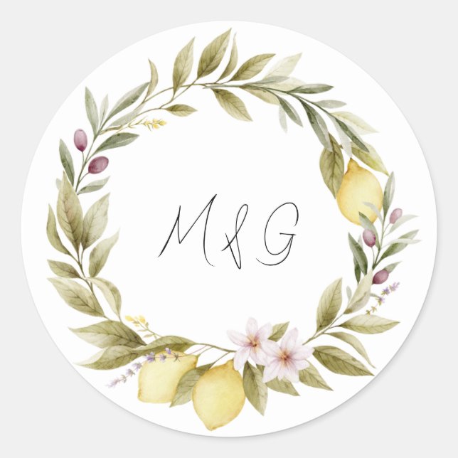 Olive Orchard Wedding Sticker (Front)