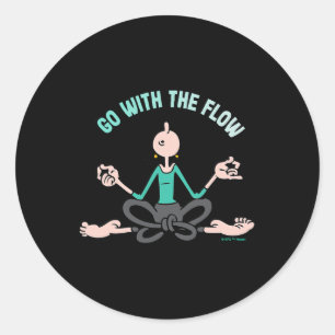 Olive Oyl go With The Flow' Yoga For Humanity Day Classic Round Sticker