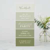 Olive Paint Swatch Card Housewarming Party Invite
