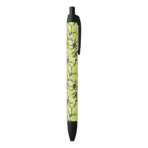 Olive Pattern Black Ink Pen