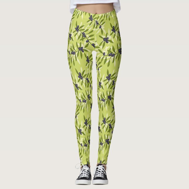 Olive Pattern Leggings (Front)