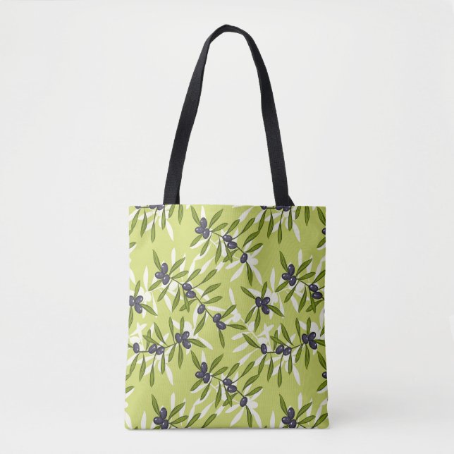 Olive Pattern Tote Bag (Front)