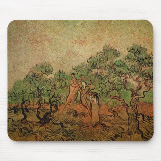 Olive Picking by Vincent van Gogh Mouse Pad (Front)
