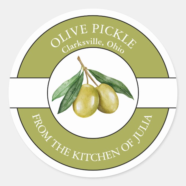 Olive Pickle Label (Front)