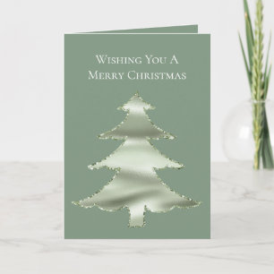 Olive Pistachio Mint Green Christmas Tree Card