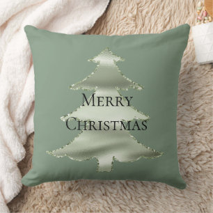 Olive Pistachio Mint Green Christmas Tree Cushion