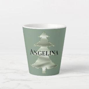 Olive Pistachio Mint Green Christmas Tree Latte Mug