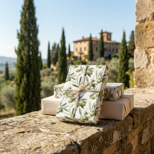 Olive Plant Branches: Nature-Inspired Design Wrapping Paper
