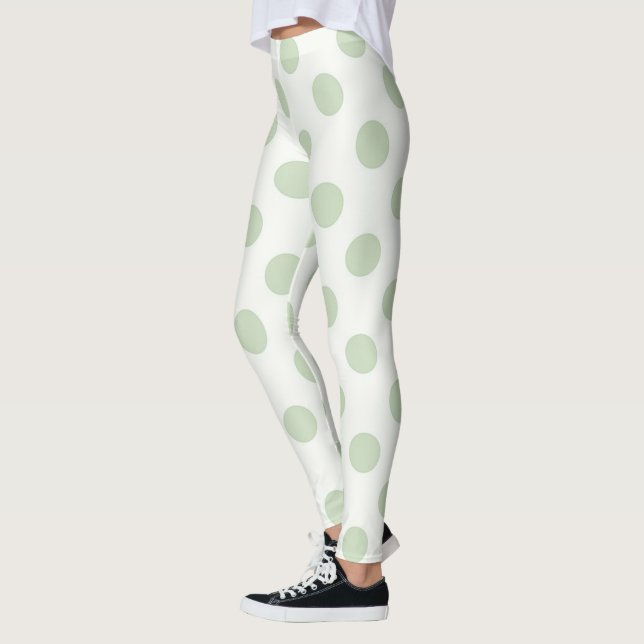 Olive Polka Dots Leggings (Left)