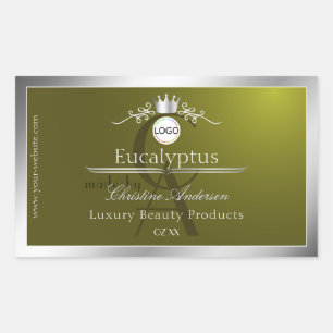 Olive Product Label Silver Frame Logo and Monogram