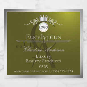 Olive Product Label Silver Frame Logo and Monogram