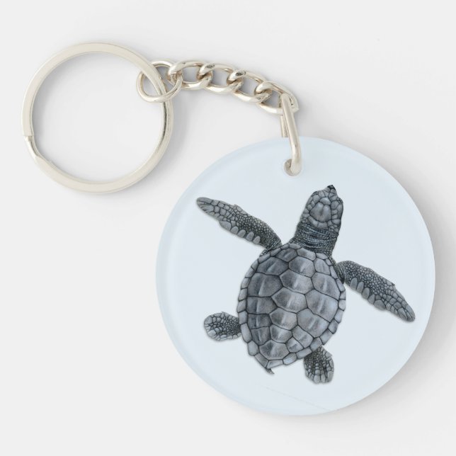 Olive Ridley Sea Turtle Hatchling Keychain (Front)