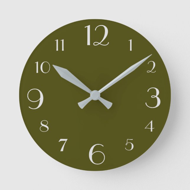 Olive Round Clock (Front)