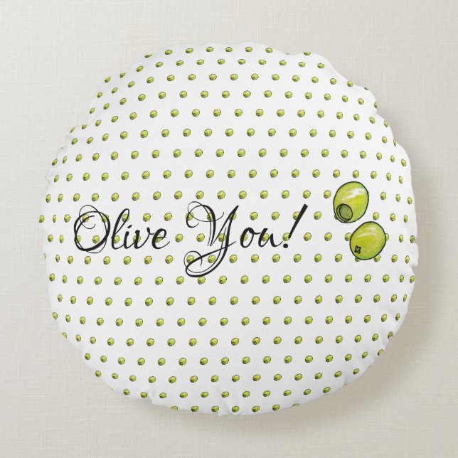 Olive Round Cushion (Front)
