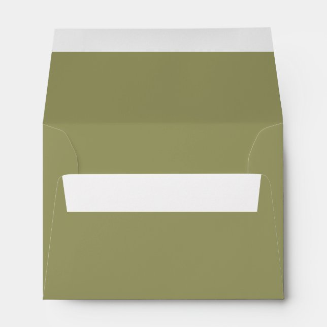 Olive Sage Green A6 4x6 Inside Colour Envelope (Back (Bottom))