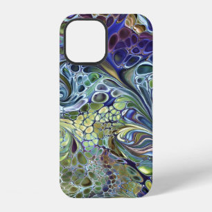 Olive sage green, purple blue burgundy abstract iPhone 12 case