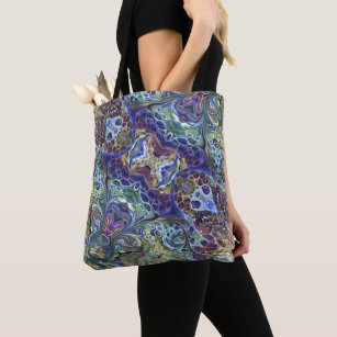 Olive sage green, purple blue burgundy abstract tote bag