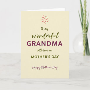 Olive Script Mothers Day Card