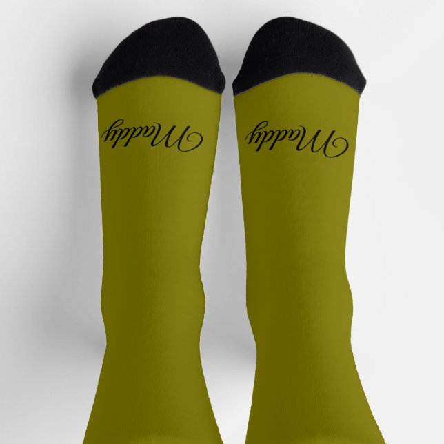 Olive Solid Colour  Socks (Top)