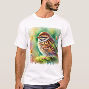 Olive Sparrow Watercolor Harmony 300824AREF151 - W T-Shirt