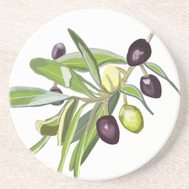 Olive Spray  Coaster (Front)