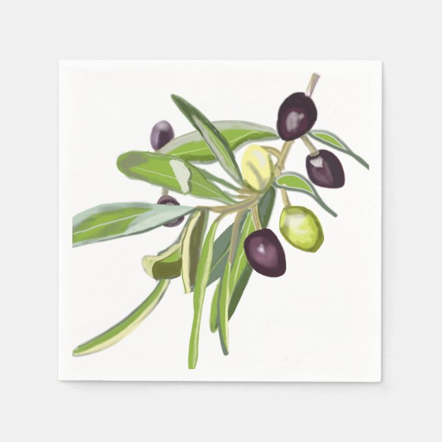 Olive Spray Napkin (Front)